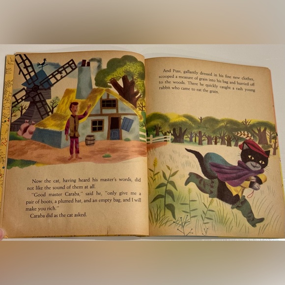Vintage 1959 Little Golden Book - Puss in Boots Charles Perrault “B” - Picture 4 of 16